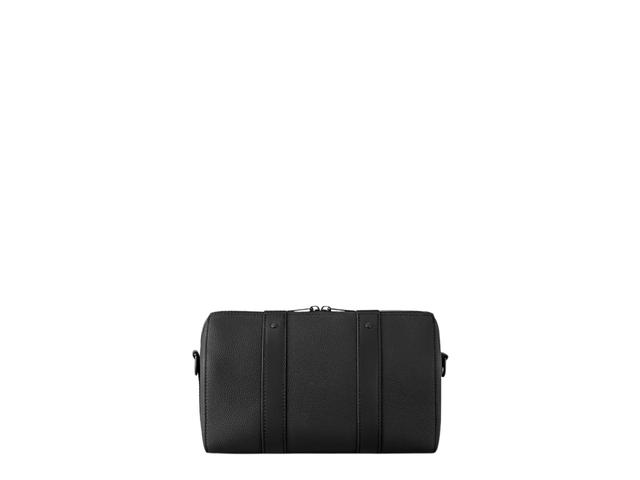 Louis Vuitton Louis Vuitton City Keepall Bag In Black Grained Calfskin Aerogram Leather With Black Hardware - view 3
