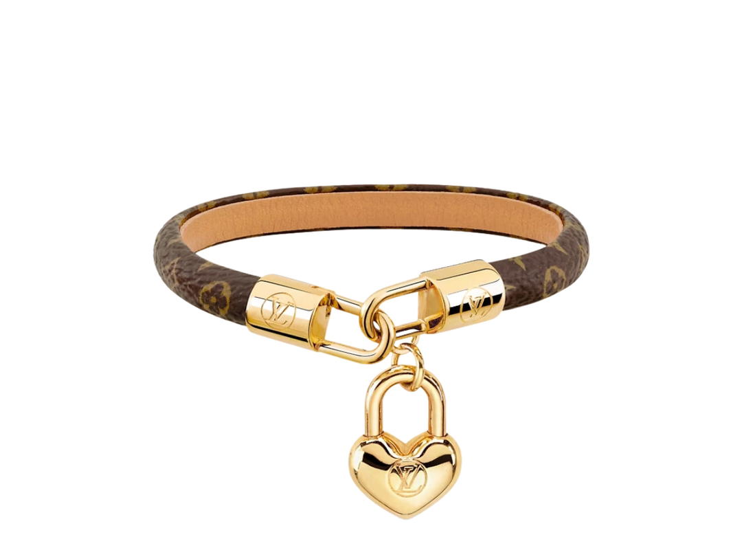 Louis Vuitton Louis Vuitton Crazy In Lock Charm Bracelet In Monogram Canvas With Metal With Gold-Color Finish