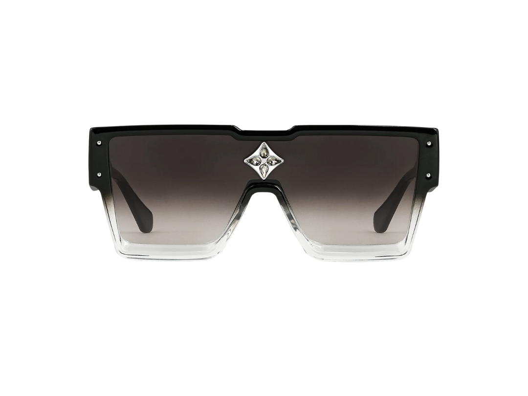 Louis Vuitton Louis Vuitton Cyclone Sunglasses In Gradient Black Acetate Frame With LV Initials Silver-Toned Hardware Gradient Black Lenses