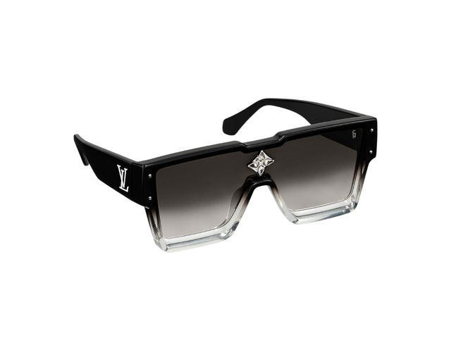 Louis Vuitton Louis Vuitton Cyclone Sunglasses In Gradient Black Acetate Frame With LV Initials Silver-Toned Hardware Gradient Black Lenses - view 2