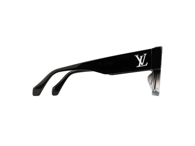 Louis Vuitton Louis Vuitton Cyclone Sunglasses In Gradient Black Acetate Frame With LV Initials Silver-Toned Hardware Gradient Black Lenses - view 3