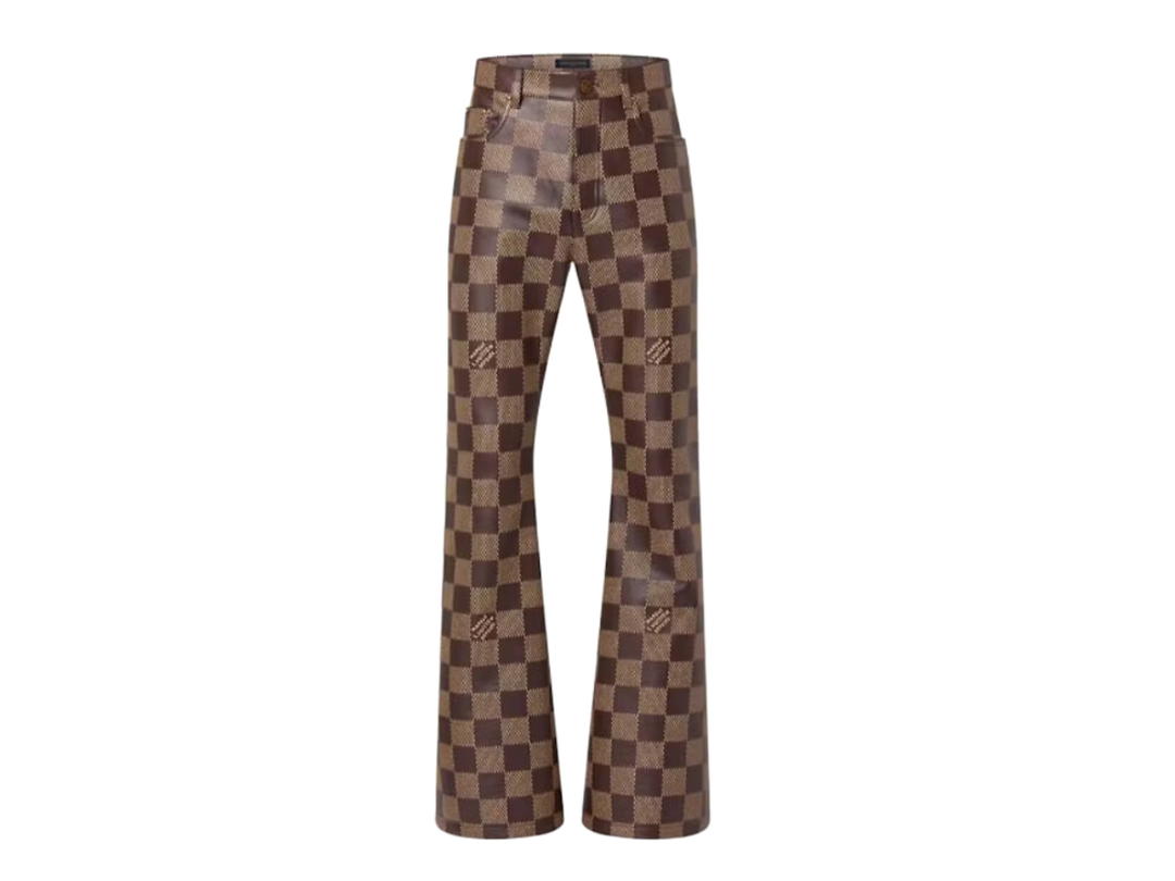 Louis Vuitton Louis Vuitton Damier Leather Pants Golden Brown (SS24)