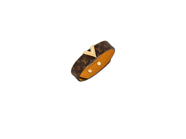 Louis Vuitton Louis Vuitton Essential V Bracelet In Monogram Canvas With Metal With Gold-Colour Finish Brown - view 2