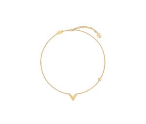 Buy Louis Vuitton Essential V Necklace In Gold Finished Brass Metal at Sasom – Authentic and Ready to Ship