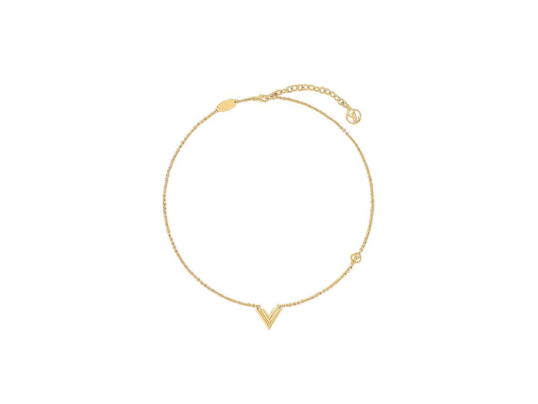 Louis Vuitton Louis Vuitton Essential V Necklace In Gold Finished Brass Metal