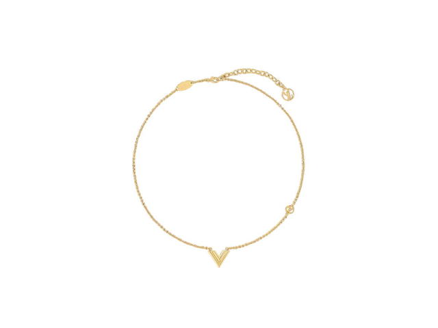 Louis Vuitton Louis Vuitton Essential V Necklace In Gold Finished Brass Metal - view 1