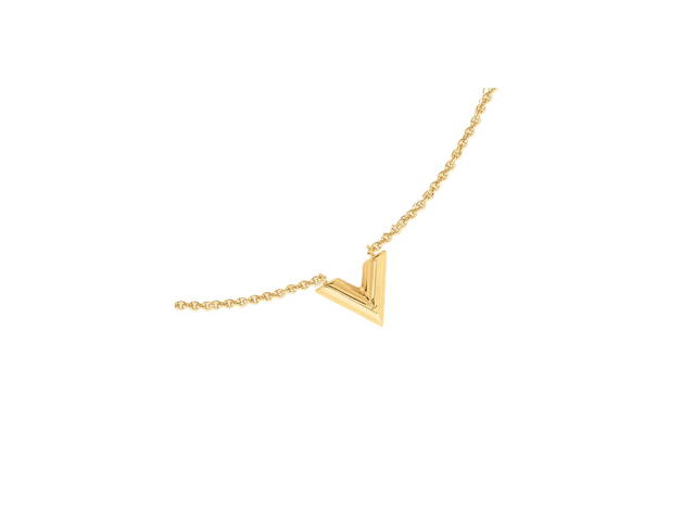 Louis Vuitton Louis Vuitton Essential V Necklace In Gold Finished Brass Metal - view 2