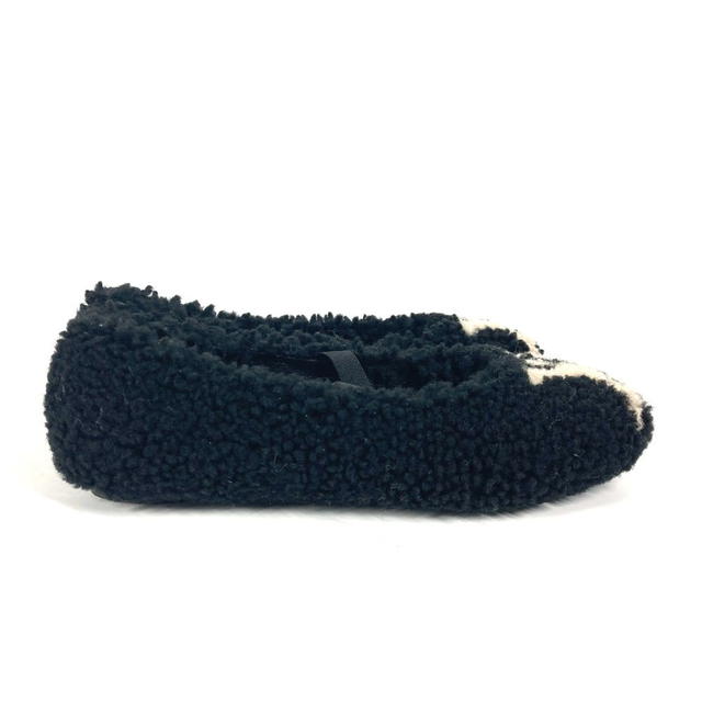 Louis Vuitton LOUIS VUITTON Fur LV logo Flat shoes, shoes, flats pumps fur Black/Beige - view 5