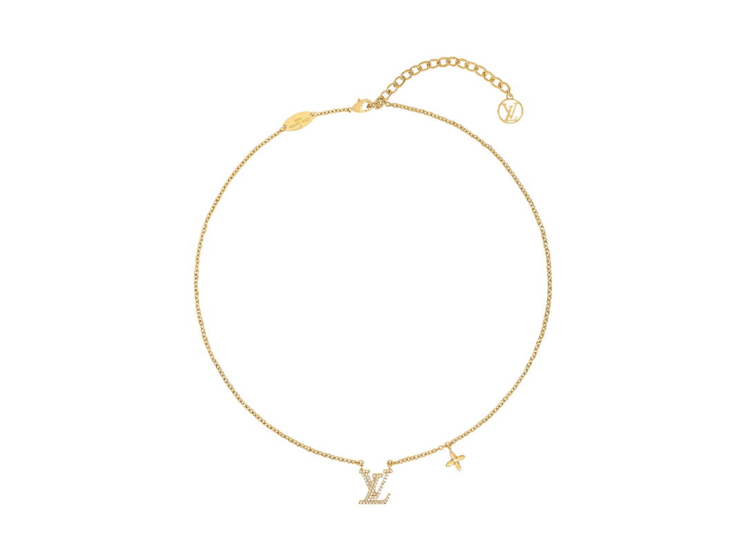 Louis Vuitton Louis Vuitton Iconic Necklace In Crystal Gold-color Finish With Monogram Flower Charm