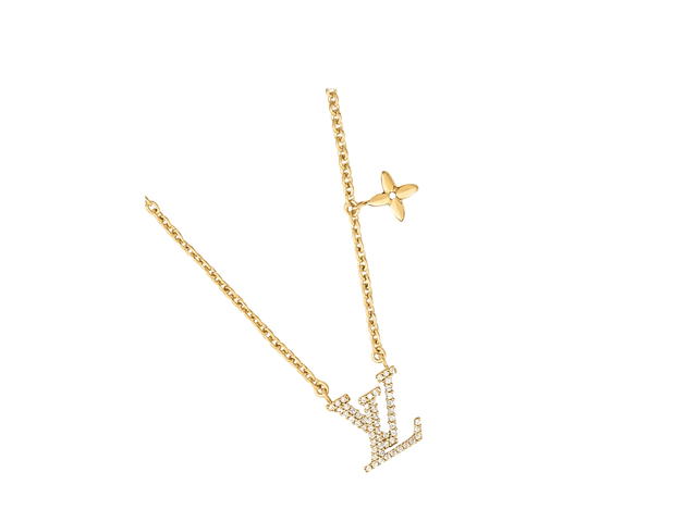 Louis Vuitton Louis Vuitton Iconic Necklace In Crystal Gold-color Finish With Monogram Flower Charm - view 2