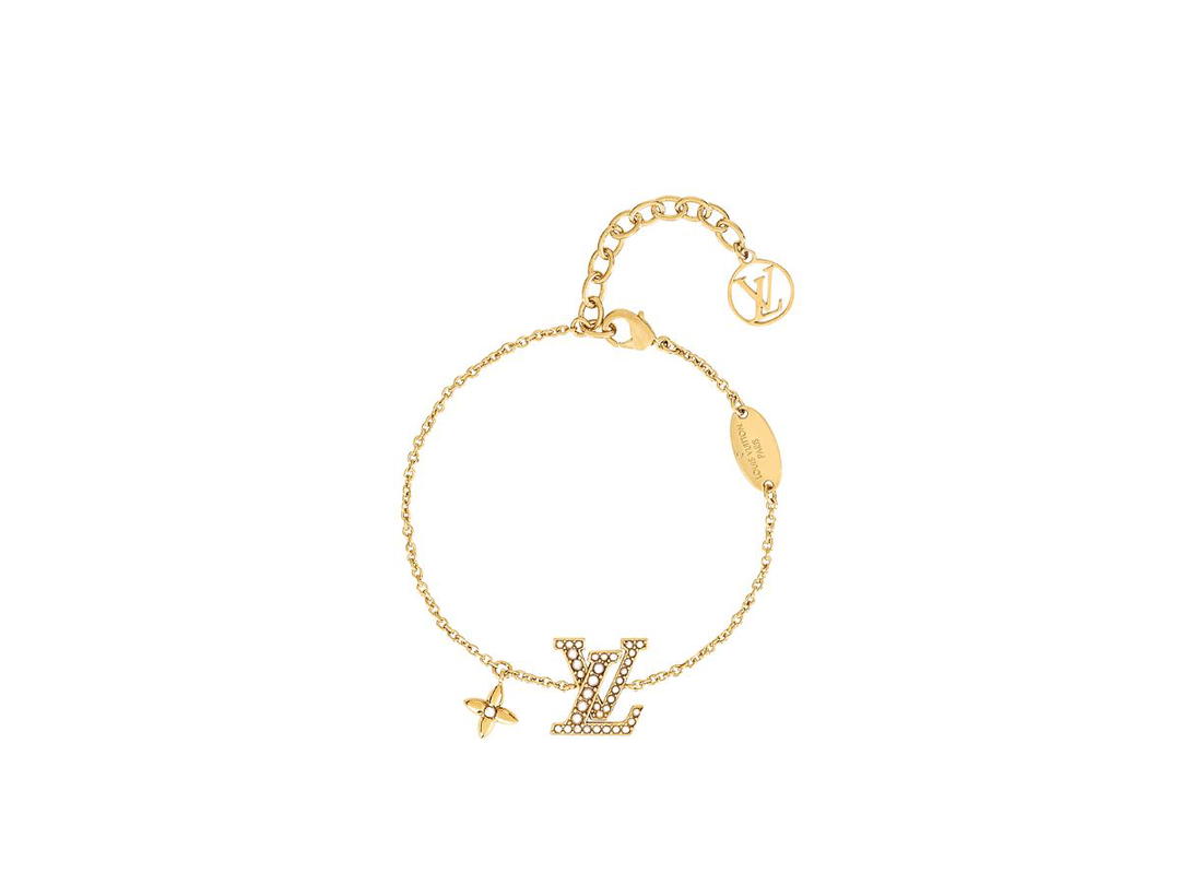 Louis Vuitton Louis Vuitton Iconic Pearls Bracelet In Metal With Gold-Color Finish White Resin Pearls And Enamel