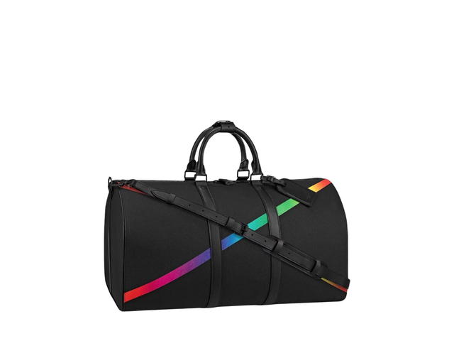 Louis Vuitton Louis Vuitton Keepall 50 Bandouliere In Black Taiga Leather With Matte Black Hardware - view 1