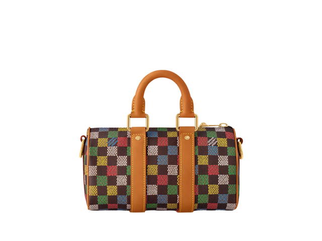 Louis Vuitton Louis Vuitton Keepall Bandoulière 25 In LV Vers Damier Ebene coated canvas With Aged-gold-tone hardware - view 2