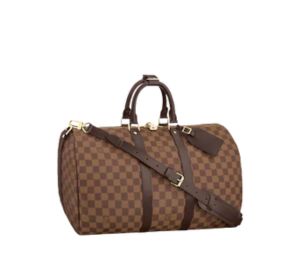 Louis Vuitton Keepall Bandoulière 45 In Damier Ebene Canvas In Damier Ebene Canvas With Gold-Colour Hardware