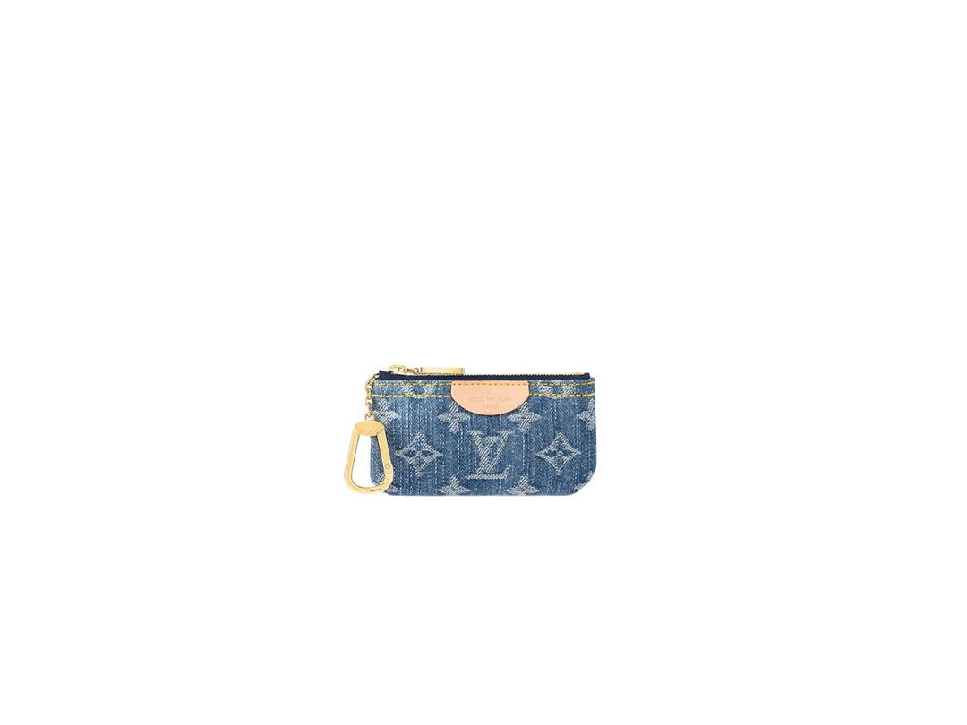 Louis Vuitton Louis Vuitton Key Pouch In Monogram Denim Canvas With Gold-Color Hardware Denim Blue