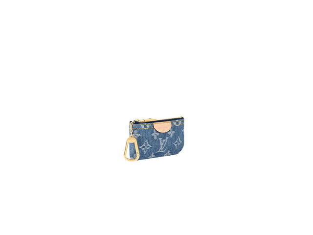 Louis Vuitton Louis Vuitton Key Pouch In Monogram Denim Canvas With Gold-Color Hardware Denim Blue - view 2
