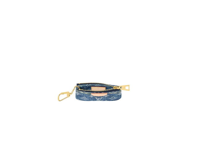 Louis Vuitton Louis Vuitton Key Pouch In Monogram Denim Canvas With Gold-Color Hardware Denim Blue - view 3