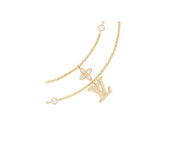 Louis Vuitton Louis Vuitton Lady LV Necklace In Gold-Tone Metal Enhanced With Sparkling Crystals - view 2