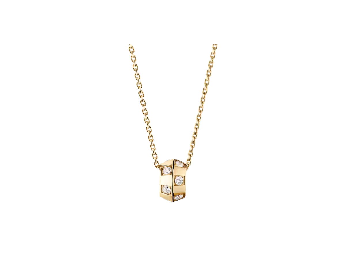 Louis Vuitton Louis Vuitton Le Damier De Louis Vuitton Pendant In Yellow Gold And Diamonds