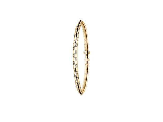 Louis Vuitton Louis Vuitton Le Damier De Louis Vuitton Small Bracelet In Yellow Gold And Diamonds - view 2