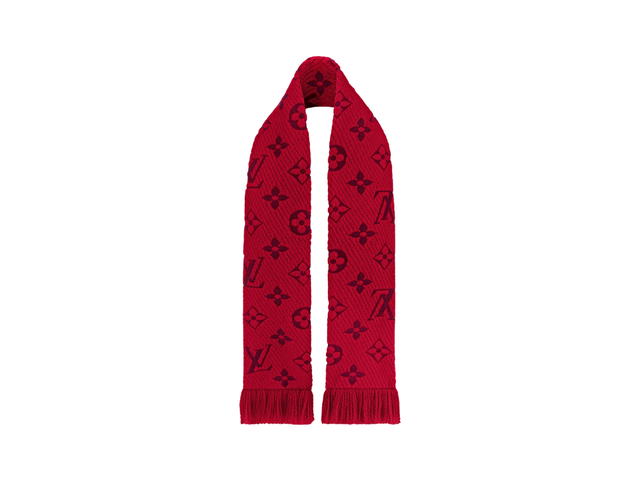 Louis Vuitton Louis Vuitton Logomania Scarf In Monogram Pattern In Organza Silk Red - view 2