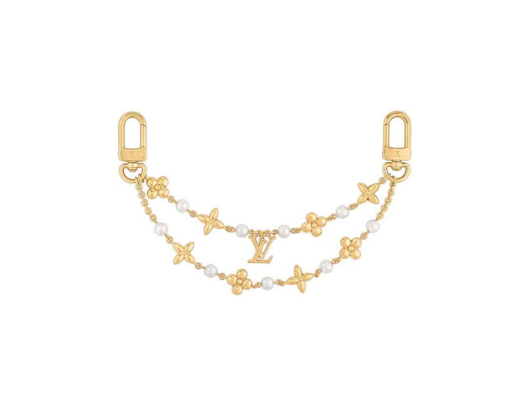 Louis Vuitton Louis Vuitton Louisa Bag Charm In Metal With Gold-Color Finish And White Resin Pearls