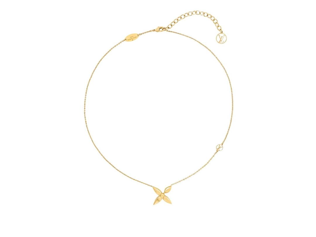 Louis Vuitton Louis Vuitton Louisette Necklace In Monogram Flower Pendant With Gold Color Finish