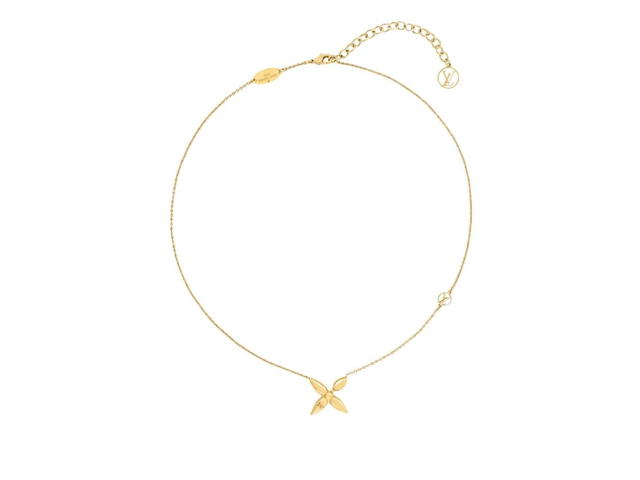 Louis Vuitton Louis Vuitton Louisette Necklace In Monogram Flower Pendant With Gold Color Finish - view 1