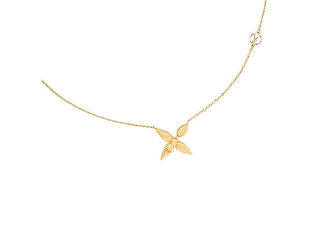 Louis Vuitton Louis Vuitton Louisette Necklace In Monogram Flower Pendant With Gold Color Finish - view 2