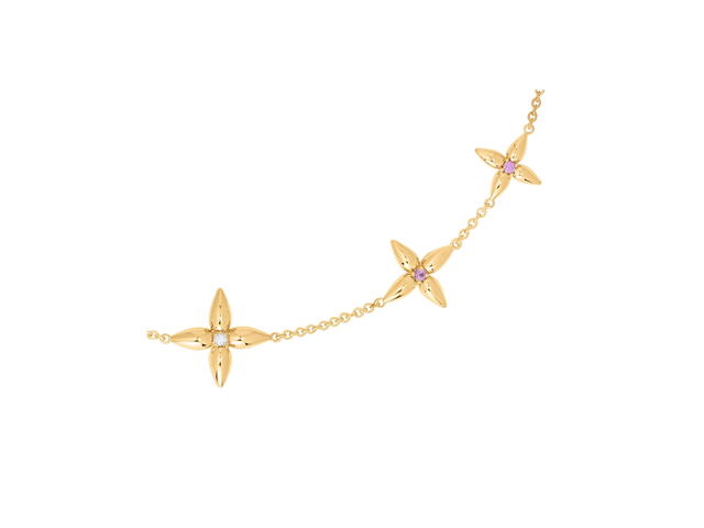 Louis Vuitton Louis Vuitton Louisette Signature Necklace In Metal With Flower Charm Gold-Color Finish - view 2