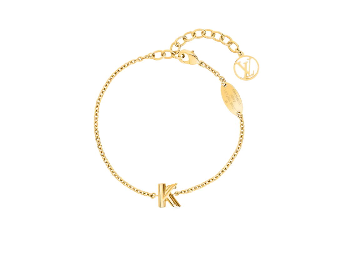 Louis Vuitton Louis Vuitton LV & Me Bracelet Letter K In Brass With Gold Finishing