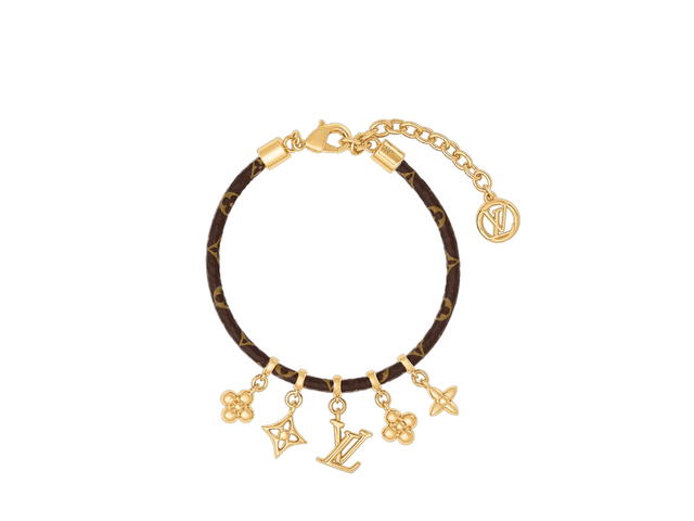Louis Vuitton Louis Vuitton LV Blooming Bracelet In Monogram Coated Canvas-LV Circle Charm-Flower Charms-Metal With Gold-Color Finish - view 1