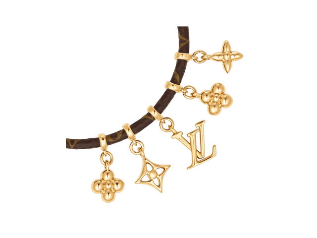 Louis Vuitton Louis Vuitton LV Blooming Bracelet In Monogram Coated Canvas-LV Circle Charm-Flower Charms-Metal With Gold-Color Finish - view 2