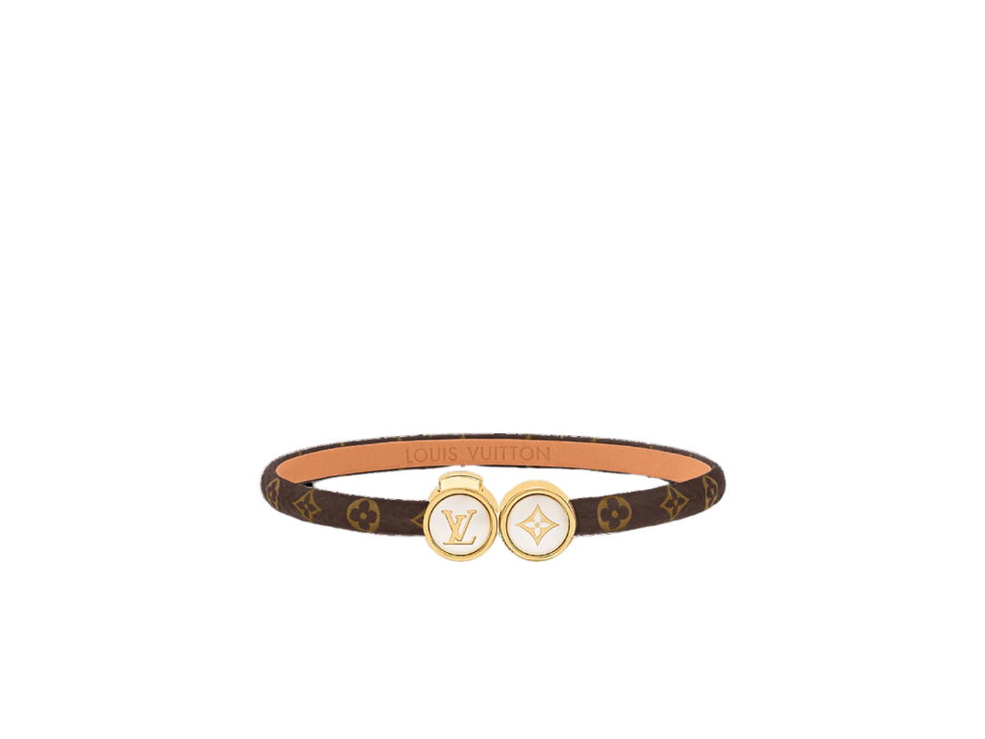Louis Vuitton Louis Vuitton LV Blooming Bracelet In Monogram Coated Canvas-LV Circle Charm Metal With Gold-Color Finish