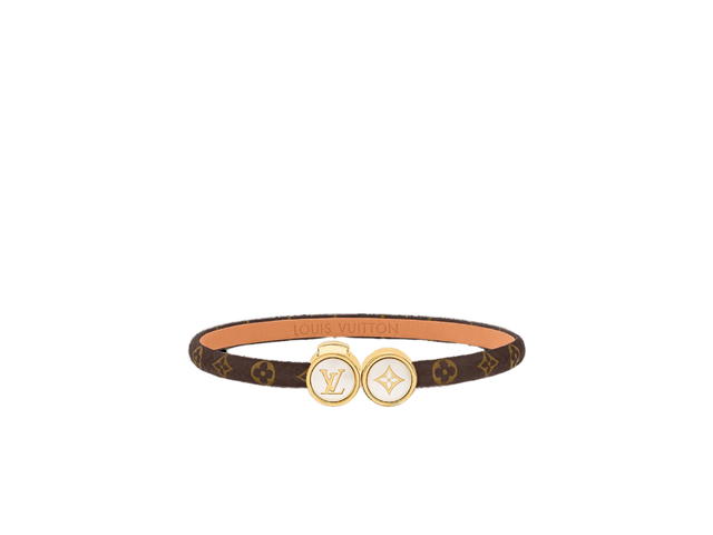 Louis Vuitton Louis Vuitton LV Blooming Bracelet In Monogram Coated Canvas-LV Circle Charm Metal With Gold-Color Finish - view 1