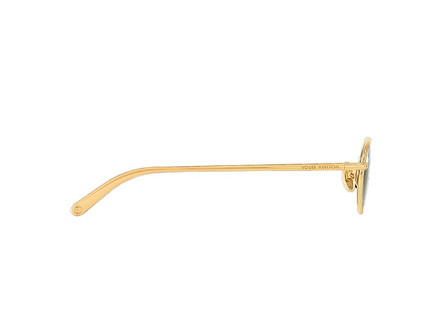 Louis Vuitton Louis Vuitton LV Bright Round Sunglasses In Gold Metal Frame With Silver Monogram Lens - view 3