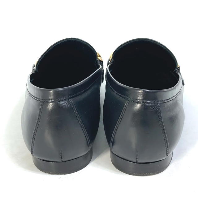 Louis Vuitton LOUIS VUITTON LV Chain logo Flat shoes loafers Leather Black/Gold - view 3