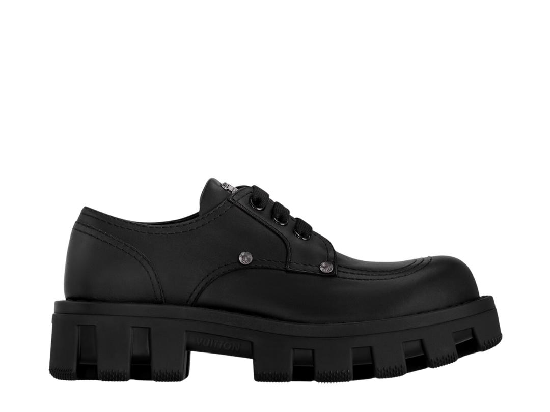 Louis Vuitton Louis Vuitton LV Checker Derby In Calf Leather Black