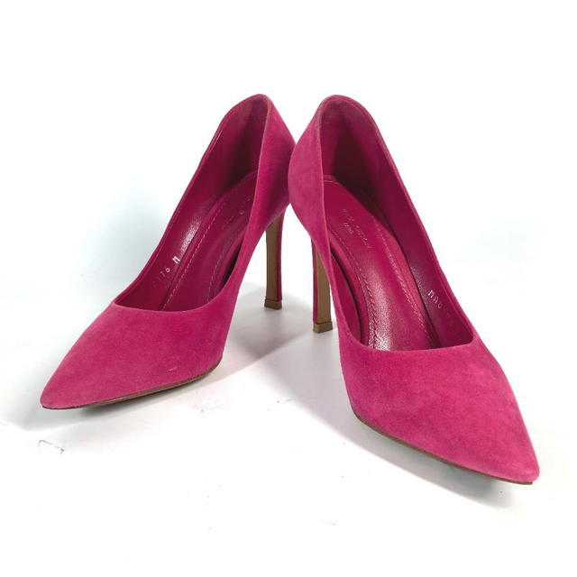 Louis Vuitton LOUIS VUITTON LV circle logo High heels Shoes shoes heel pumps suede pink - view 2