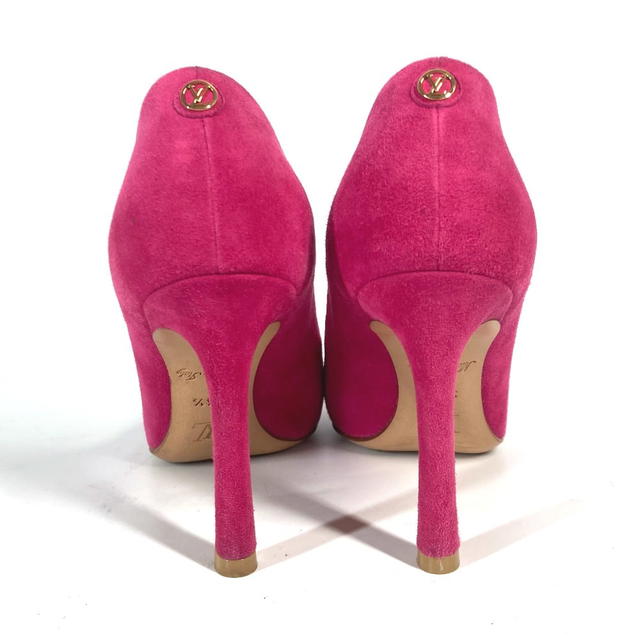 Louis Vuitton LOUIS VUITTON LV circle logo High heels Shoes shoes heel pumps suede pink - view 4