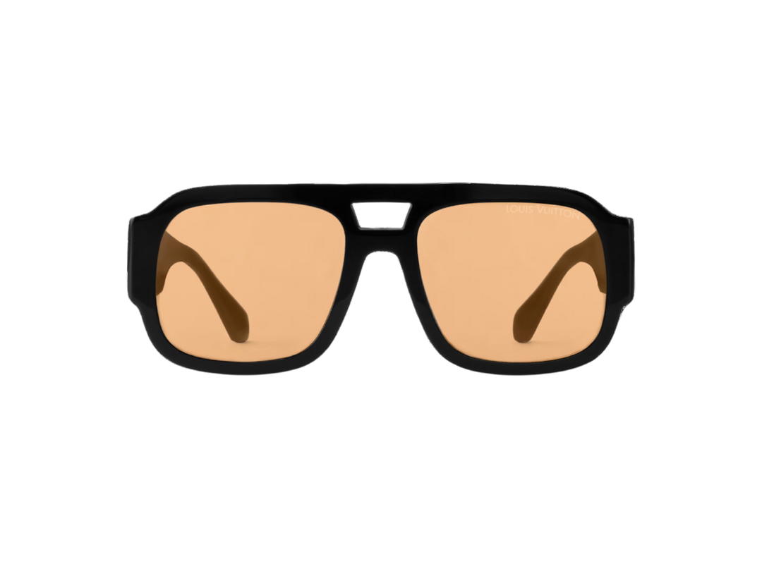 Louis Vuitton Louis Vuitton LV Clash Pilot Sunglasses In Black Acetate Frame With Orange Lenses