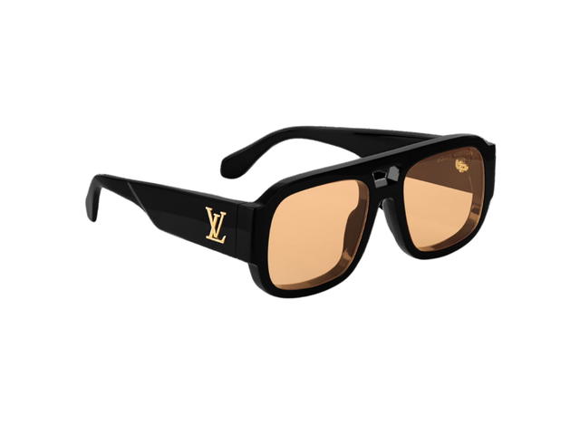 Louis Vuitton Louis Vuitton LV Clash Pilot Sunglasses In Black Acetate Frame With Orange Lenses - view 2