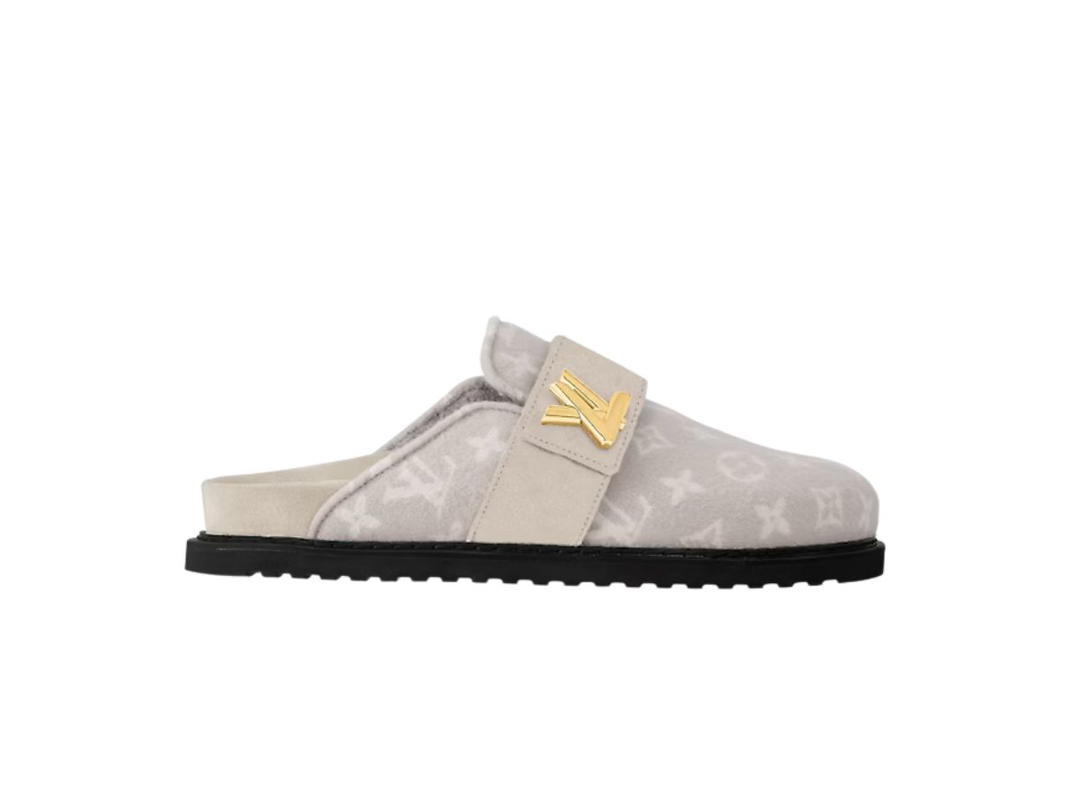 Louis Vuitton Louis Vuitton LV Cosy Flat Comfort Clog Monogram Wool Grey (W)