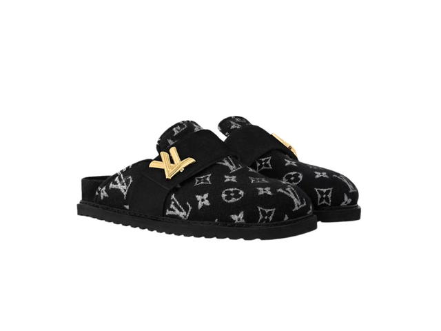 Louis Vuitton Louis Vuitton LV Cosy Flat Comfort Clog Monogram Wool Noir (W) - view 2