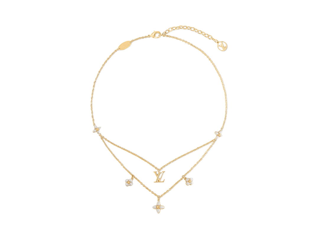 Louis Vuitton Louis Vuitton LV Floragram Necklace In LV Initials-Metal With Gold-Color Finish