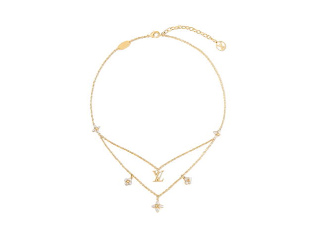Louis Vuitton Louis Vuitton LV Floragram Necklace In LV Initials-Metal With Gold-Color Finish - view 1