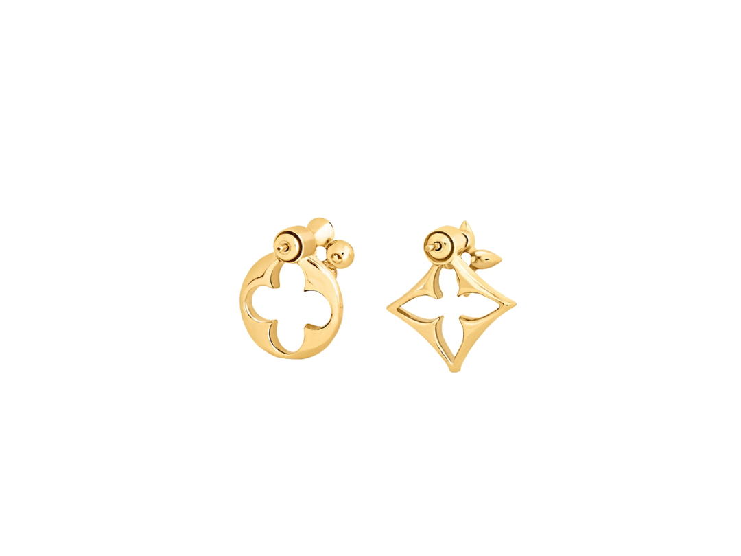Louis Vuitton Louis Vuitton LV Flowergram Earrings In Gold-Color Hardware With Monogram Flowers