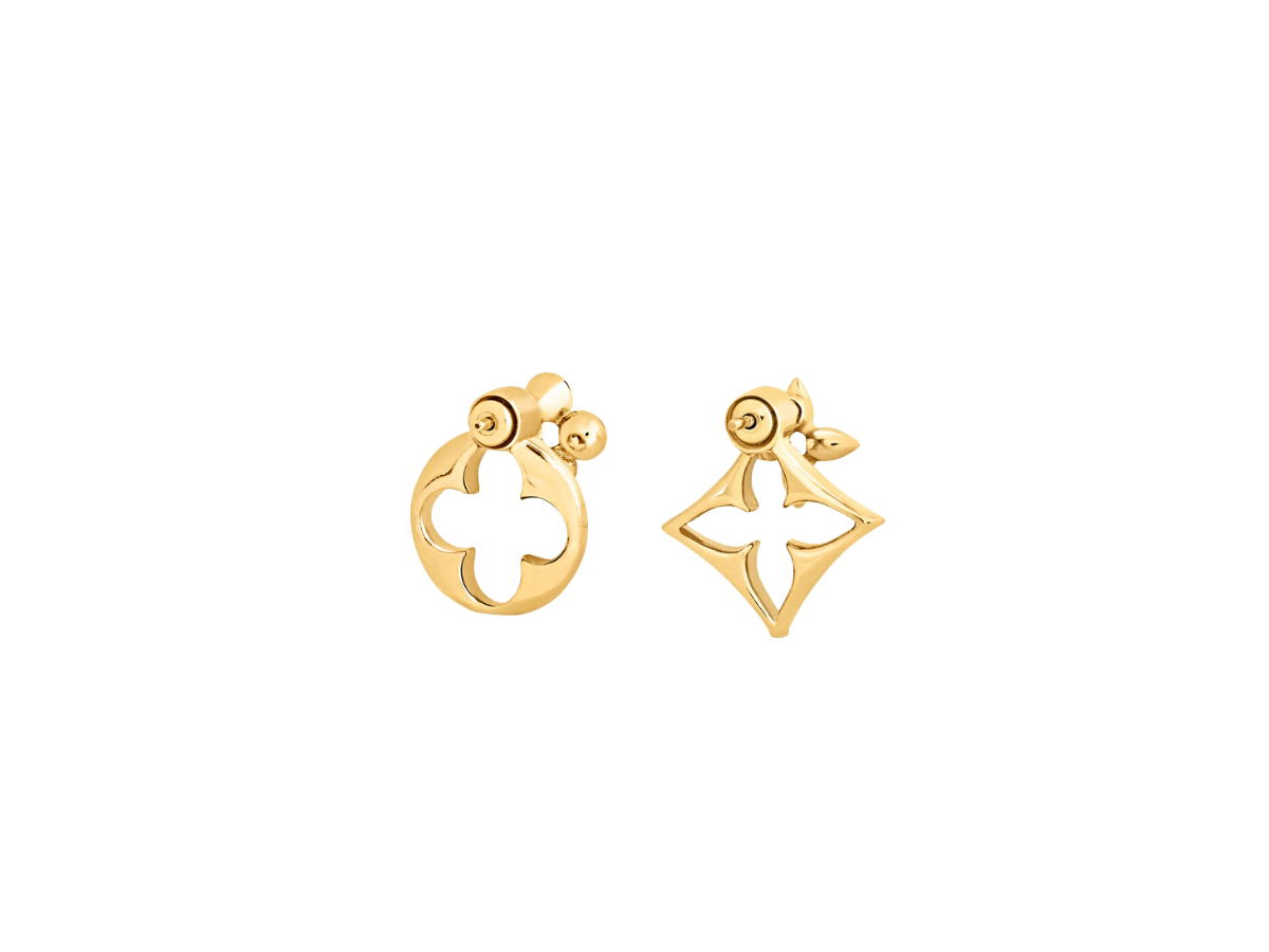 Louis Vuitton Louis Vuitton LV Flowergram Earrings In Gold-Color Hardware With Monogram Flowers
