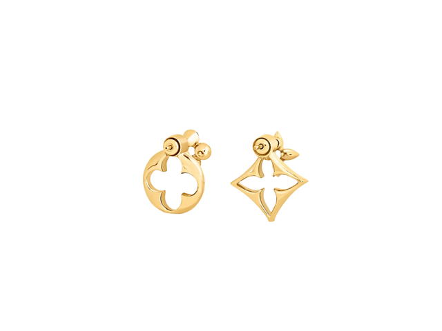 Louis Vuitton Louis Vuitton LV Flowergram Earrings In Gold-Color Hardware With Monogram Flowers - view 1