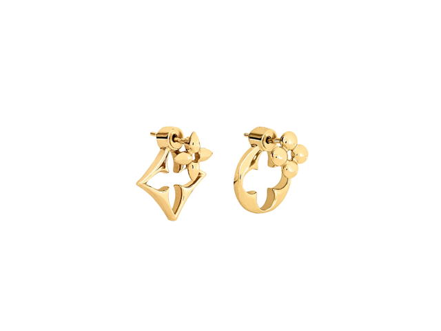 Louis Vuitton Louis Vuitton LV Flowergram Earrings In Gold-Color Hardware With Monogram Flowers - view 2